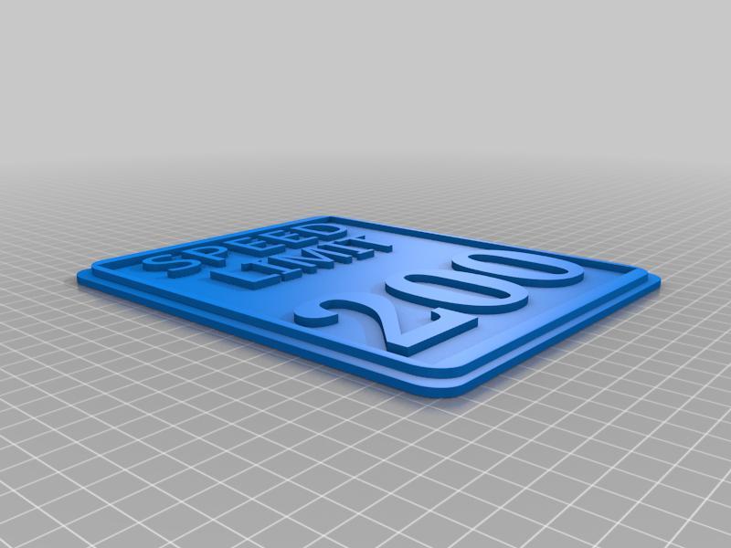 200 MPH speed limit sign