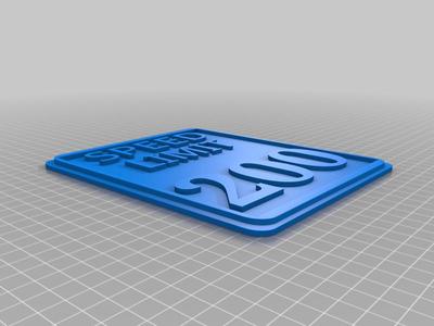 200 MPH speed limit sign