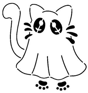 Cat Ghost stencil