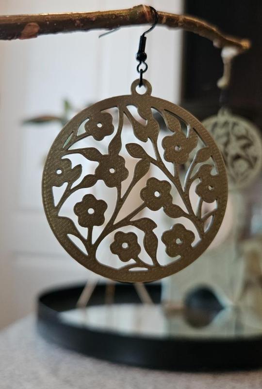 Large Round Flower Earrings