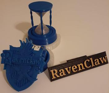 Harry Potter & the Philosopher’s Stone Board Game – Prototype – Ravenclaw House Points Hourglass & Base, House Points Counter & Base, Joiner, House Crest & House Placard 