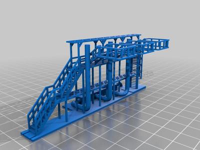 N scale tanker filling station and engine service bay.