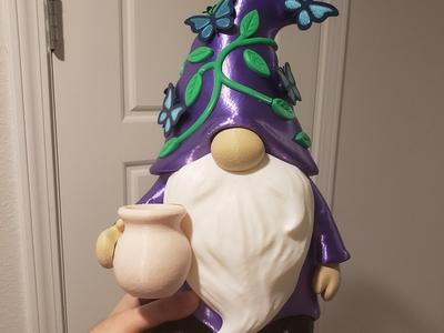 Springtime Butterfly Gnome holding pot (multipart)