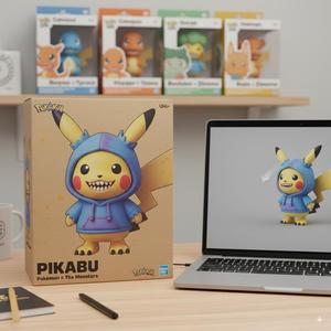 ⚡ Pikabu Funko 3D - Pikachu fused with Labubu | Pokémon & The Monsters Jalloween Fanart