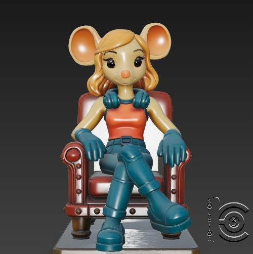 Chill Mouse Diva - The Relaxed Queen of the Chair