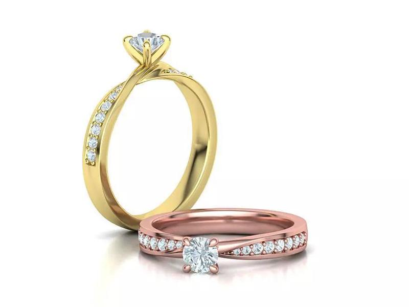 Mobius Solitaire Ring Engagement ring 3dmodel