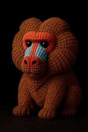 Low-Poly Crochet Baboon (3D Model) / Low-Poly Crochet Baboon (3D Model)