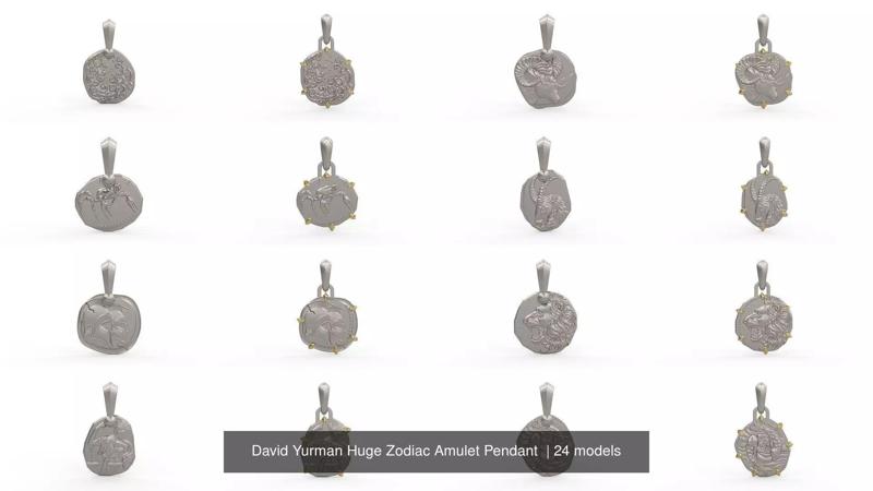 David Yurman Huge Zodiac Amulet Pendant  3D Model Collection
