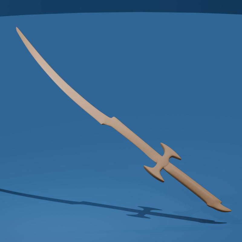 Fantasy Sword 3D Printable Miniature Weapon