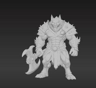Dark Fantasy Lupine Warlord Miniature STL - Heavily Armored Canine Commander 3D Model - Menacing Grimdark Beast for Tabletop RPGs & Display