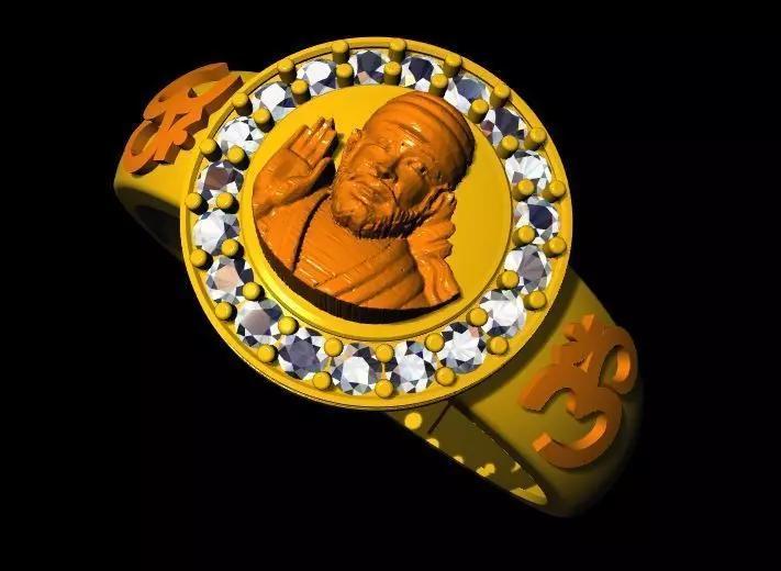 OM Sai Baba Ring 3dm file