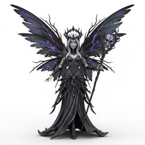 Gothic Dark Fairy Sculpture - Enchanting Shadow Fae Figurine for Fantasy Display & RPG