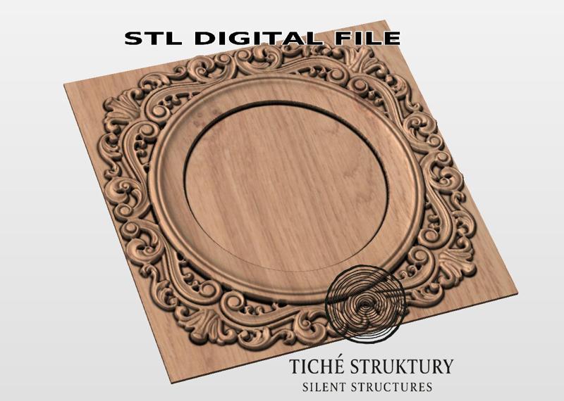 Ornate Round Frame – Baroque Style – 3D STL Model