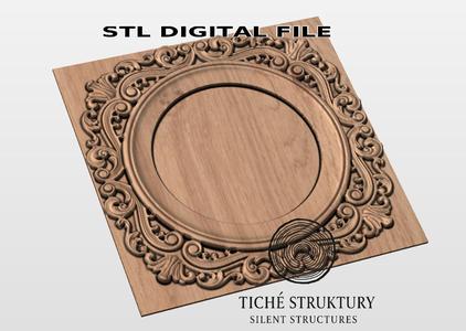 Ornate Round Frame – Baroque Style – 3D STL Model
