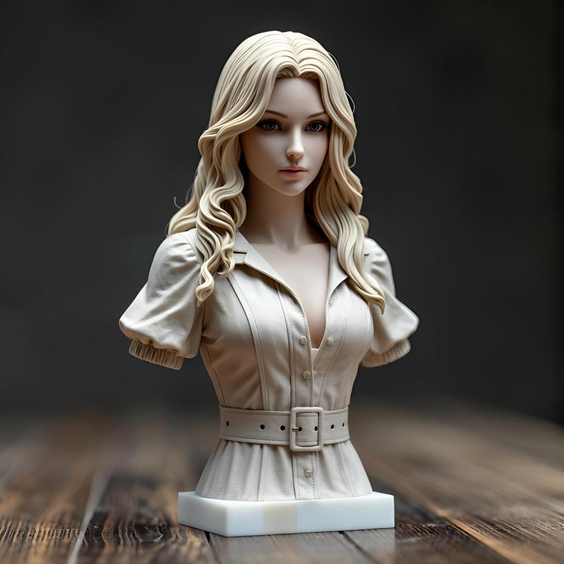 100mm Fantasy Female Bust: Detailed Portrait