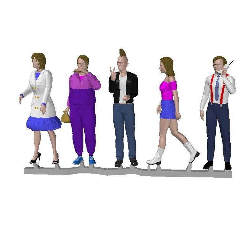 FG12 - 1980s Pedestrians (N scale) 1:152