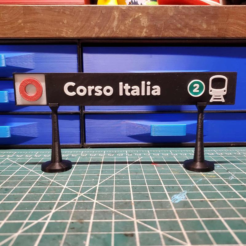 OCTranspo Transit - O Train light rail station signs, Ottawa Canada - Corso Italia