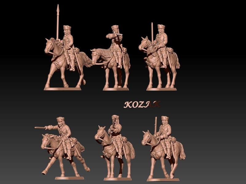 russian dragoons for GNW (1700-1721) with karpus hat set 1