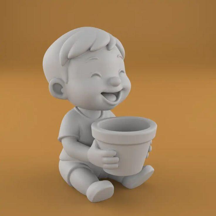 Child with flowerpot