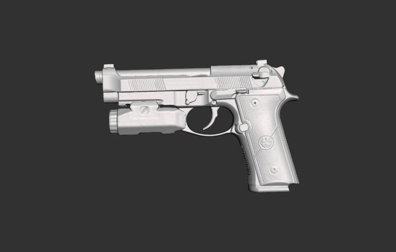 Beretta M9A4 Inforce Apl Real Size 3d Scan Gun Mold