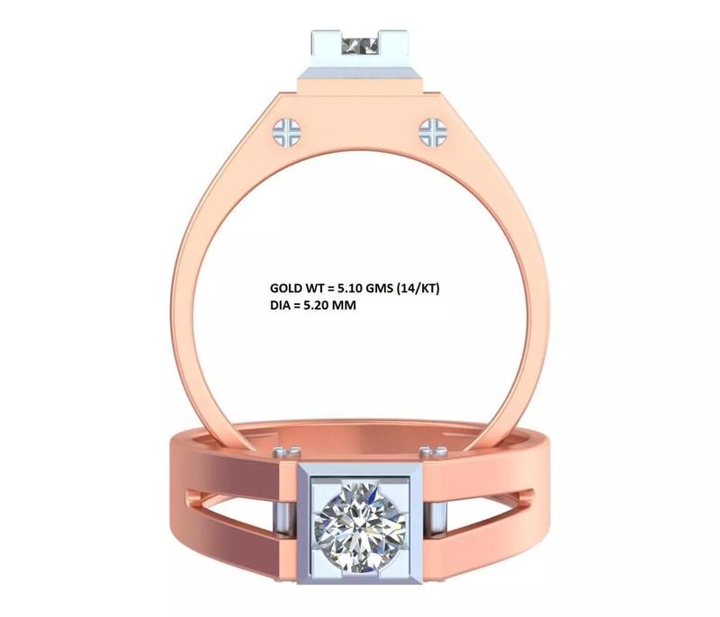 Single diamond unique ring for mens man GR-9