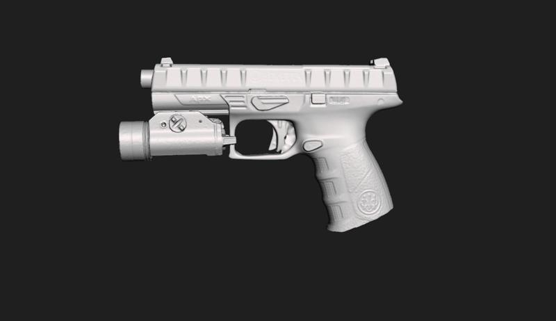 Beretta Apx Streamlight TLR 1 HL Real Size 3d Scan Gun Mold