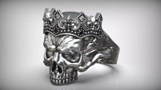 Skull Head Queen Tiara Diamond Ring