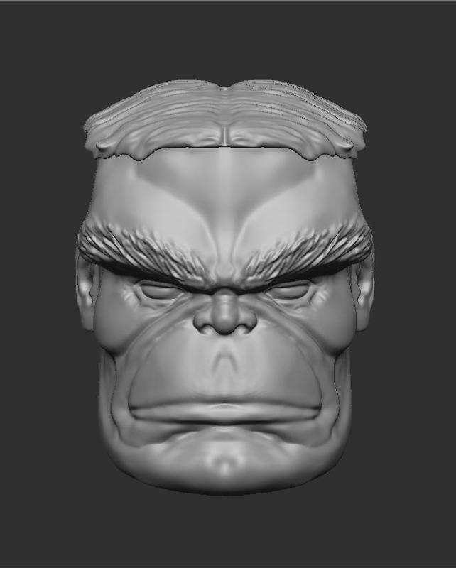Custom Hulk head for figures 1/12 1/10 Marvel Legends