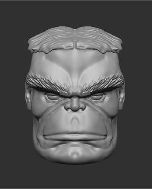 Custom Hulk head for figures 1/12 1/10 Marvel Legends