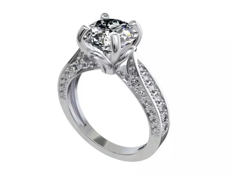 Engagement Ring  STL File Format ready For 3D Printing - CC83