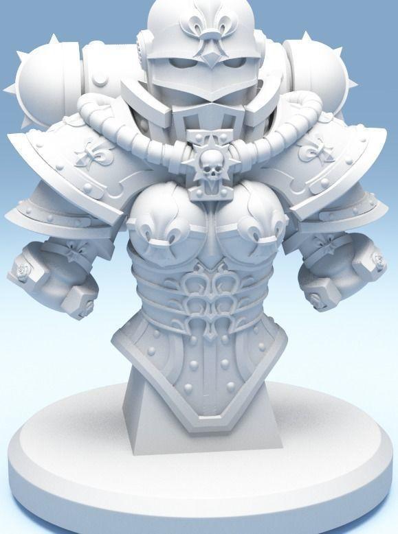 Space nun bust 3D print model