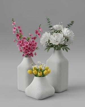 3 Woven Vases