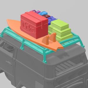 Roof rack for 1/64 hot wheels and diecast scale cars with accessories