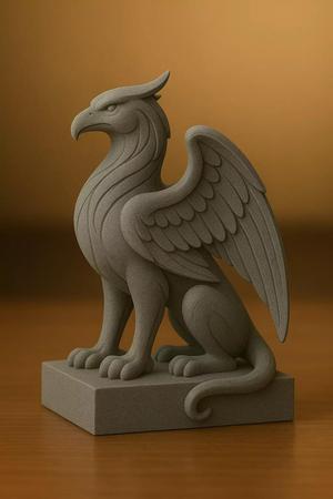 Griffin Statue 3D Model - Mythical Creature Sculpture
