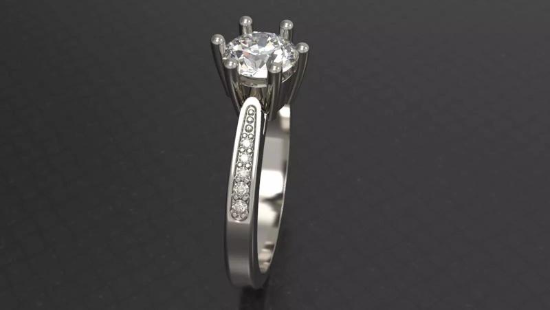 Engagement diamond ring for 3D print