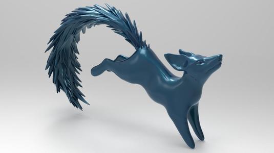 modelo de zorro alebrije saltando