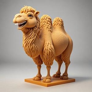 2330 Laughing Camel 3D Printed Full-Figure Statue, pug, dachshund, poodle, cat, monkey, camel, beagle, crocodile, lion, fox, bull terrier, pomeranian, galgo, wolf, doberman pinscher, newfoundland, elephant, donkey, german shepherd
