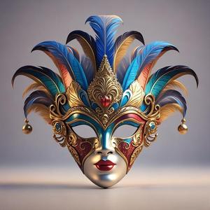 2347 Venetian Carnival Mask Color 3D Model, magic, dragon, serpent, mask, gnome, gorgon, venetian carnival, wild, fox, monster, cat, fair, witch, werewolf, horror, beast, snake, troll, skeleton dance