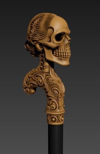 skeleton Gentleman Knob Walking Cane