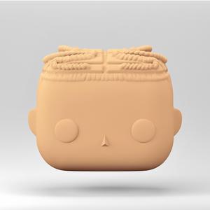 A male head in a Funko POP style. Men's dreadlocks. MH_11-1