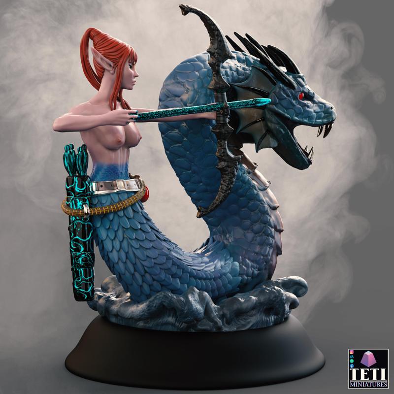 Seraphina Wavecaller (SFW+NSFW) - sexy girl female shapeshifter character game 3d print model