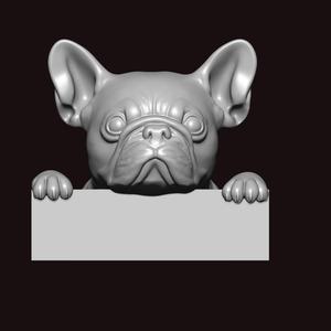 boston Terrier dog peaking pose 3d print