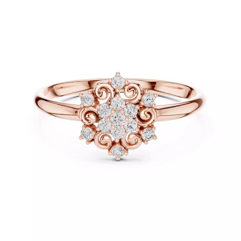 Round Cut Cluster Diamond Engagement Wedding Ring 3DM STL Video