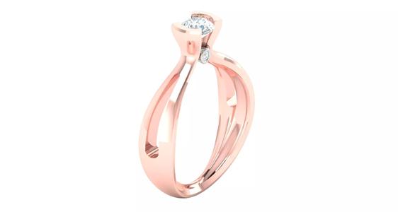 Rose gold -Diamond Ring- 3DM AND STL File  - DC LR-0811