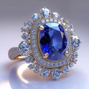 Royal Azure  Sapphire Halo Ring
