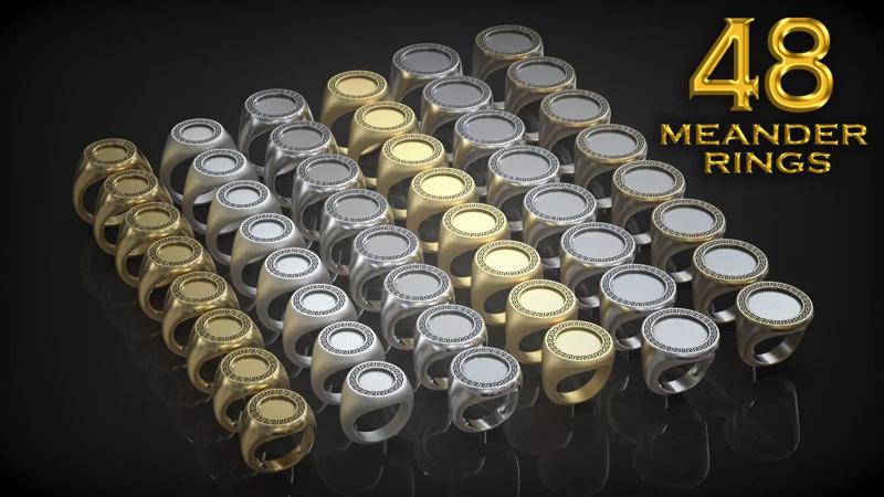 Round Antique Greek Ornament Meander Mockup Signet