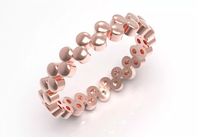Rose Gold stl Ring with Bubble Design Model gr0135