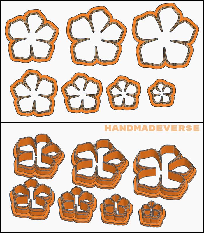 Flower Petal Polymer Clay Cutter set