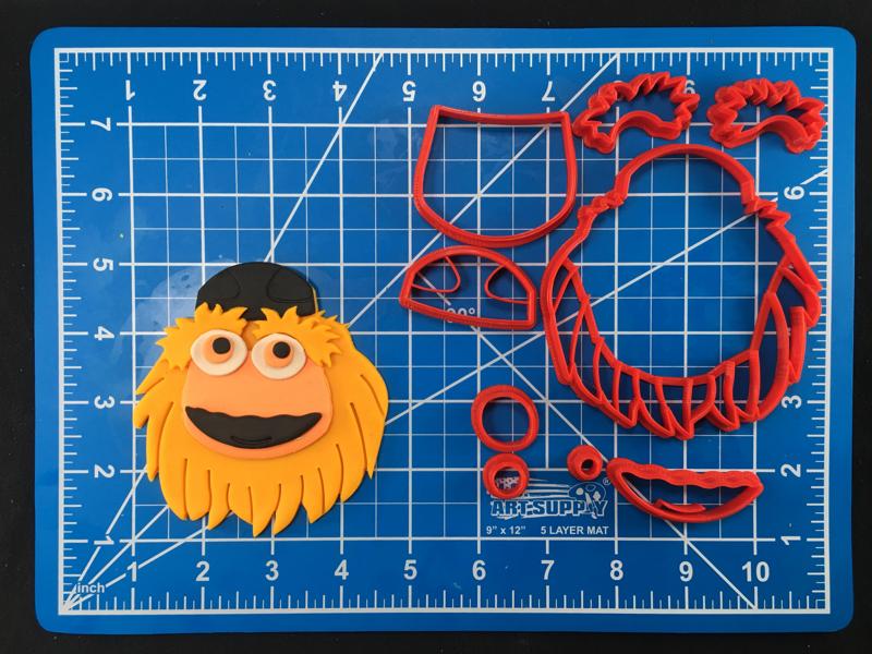Gritty Philadelphia Flyers Mascot Multipiece Fondant Cookie Cutter Set Multiple Sizes