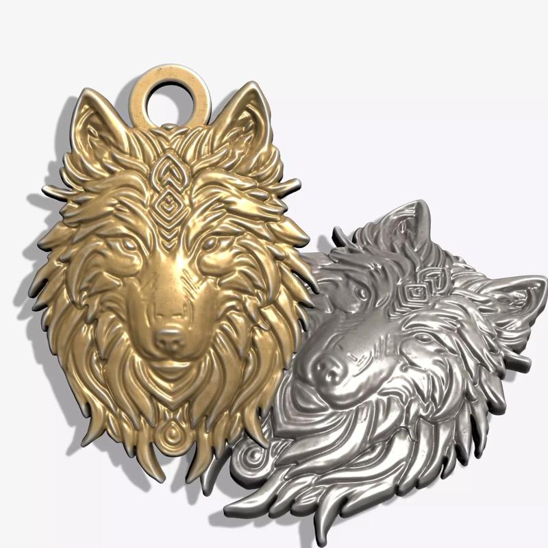 WOLF HEAD PENDANT M01